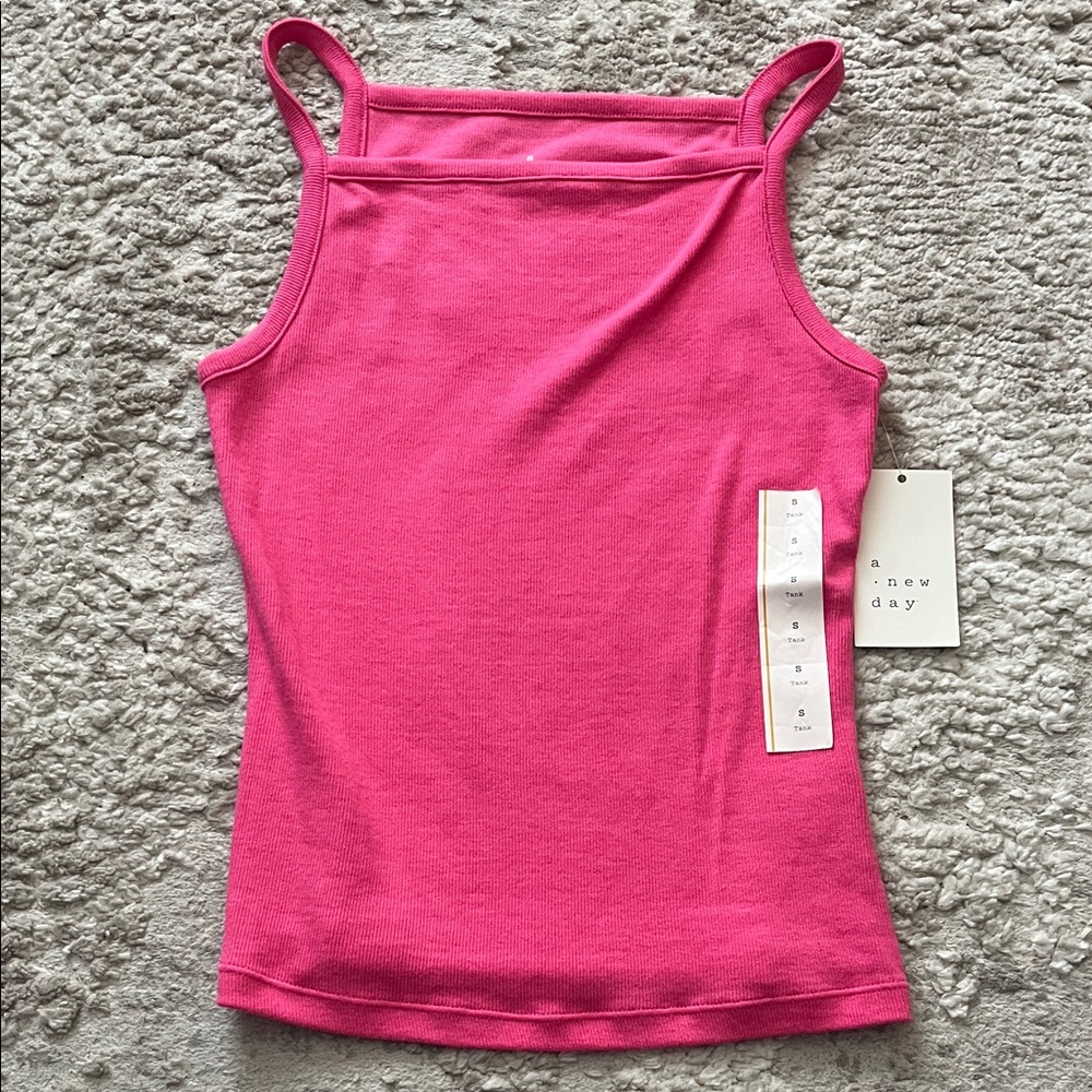 a new day Hot Pink Ribbed Tank - Women's Slim Strap Tank Top